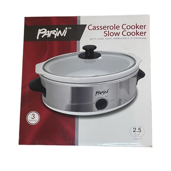Parini Kitchen Parini Casserole Slow Cooker 25 Quart Capacity
